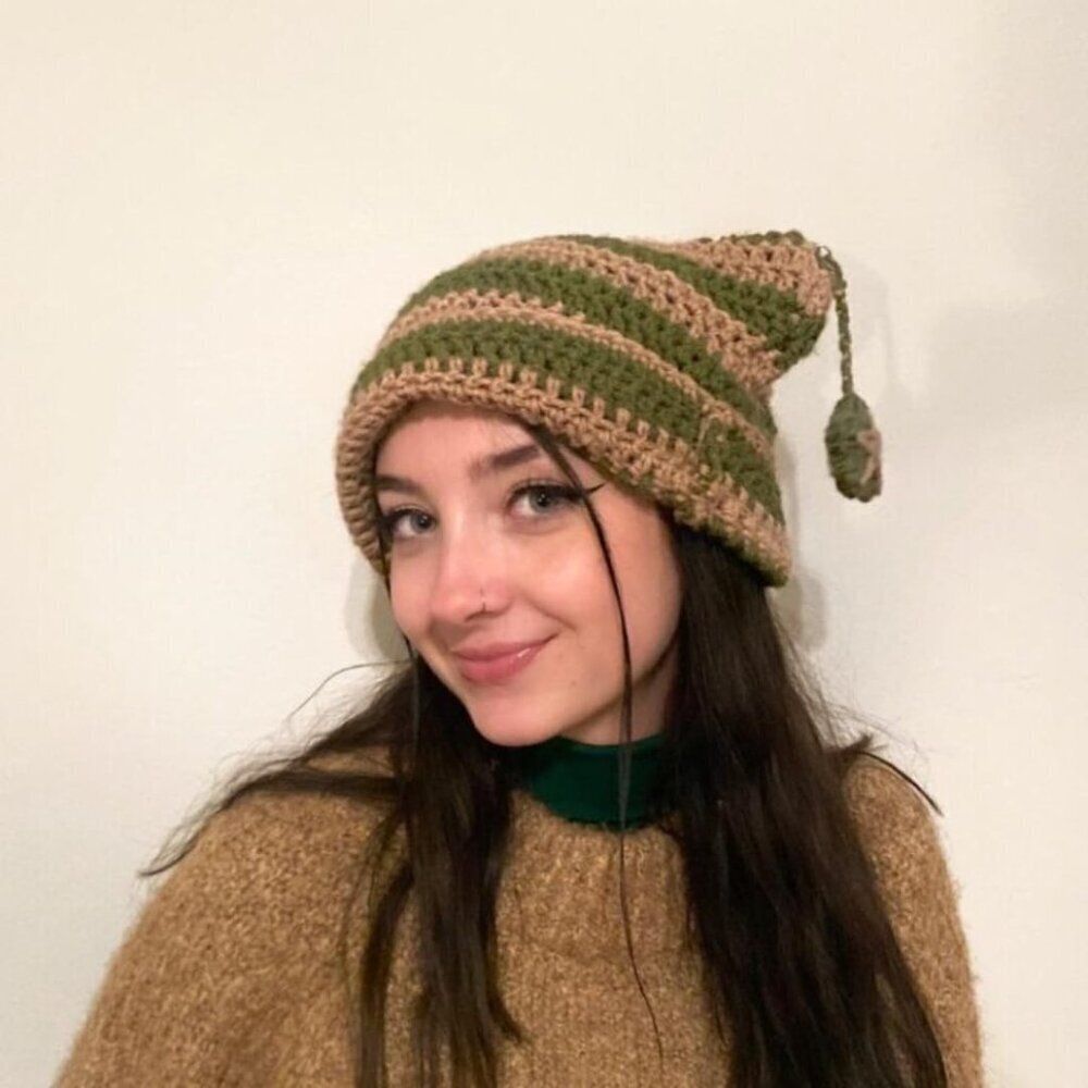 Women’s Y2K Cat Beanie Knit Hat Crochet Grunge Casual Accessories - Picture 3 of 8